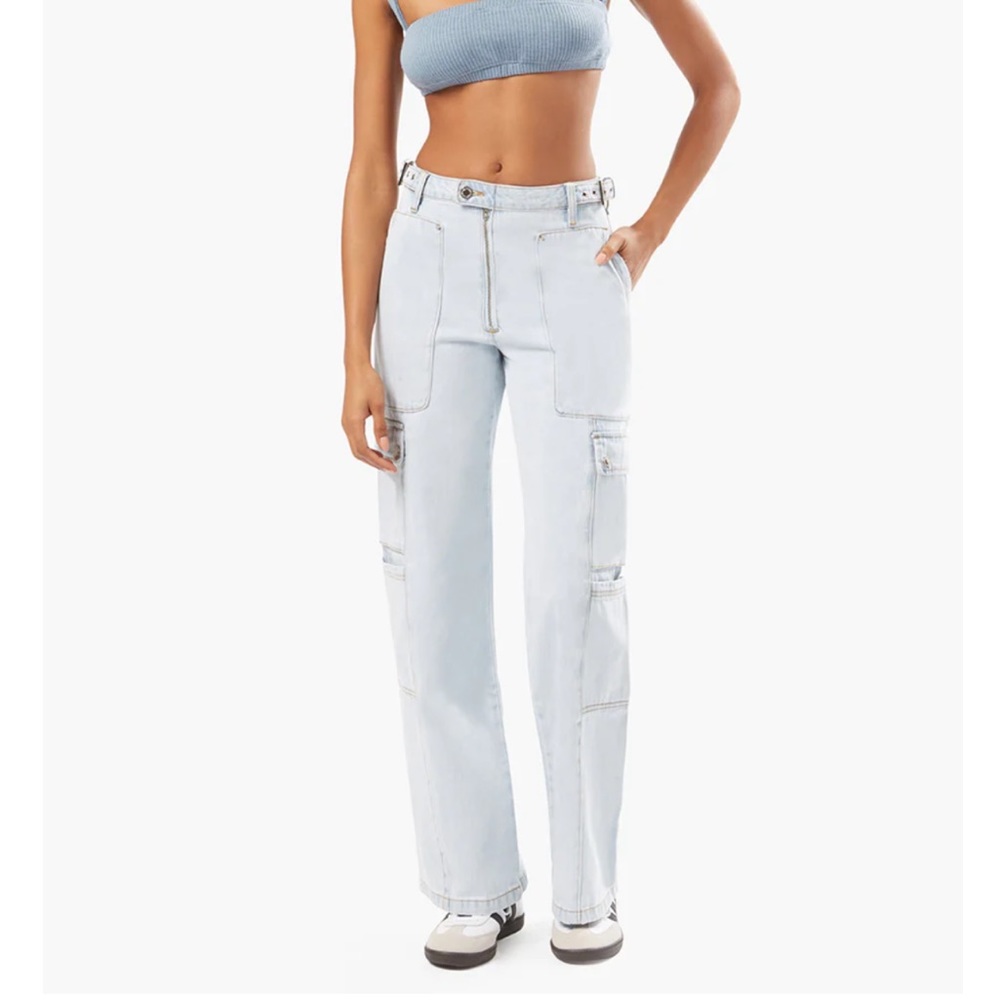 WeWoreWhat Denim Straight Indigo Cargo Jean